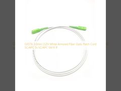 Cordón de remiendo acorazado blanco SC/APC de la fibra óptica de G657A 3.0m m LSZH a SC/APC SM 9 1F