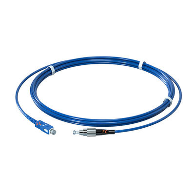 comprar FC UPC Connector Blue Single Mode Simplex FTTH Drop Cable Communication Armored Fiber Optic Patch Cord fabricación en línea
