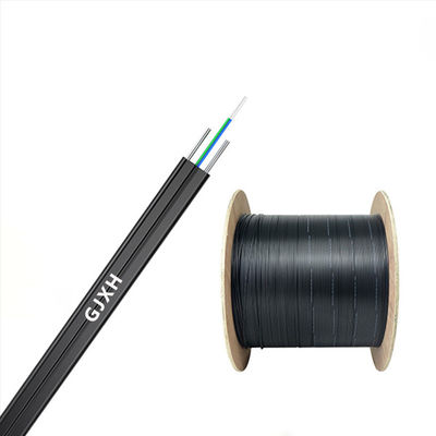 comprar Black Flat Drop Fiber Optic Cable HXCOWO GJXH G657A FTTH Flat Drop Fiber Cable fabricación en línea