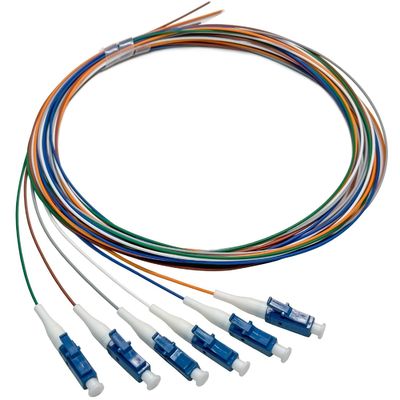 comprar FTTN HXCOWO 6 Distribución de paquetes de fibra óptica Pigtail LC/UPC SM 9/125 Fanout 0.9mm Pigtail de fibra óptica Fabricación en línea