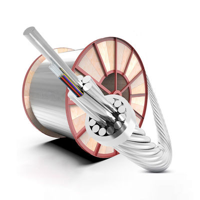 comprar Base óptica de arriba aérea autosuficiente del alambre de tierra 48 del cable de fribra óptica de OPGW Fabricación en línea