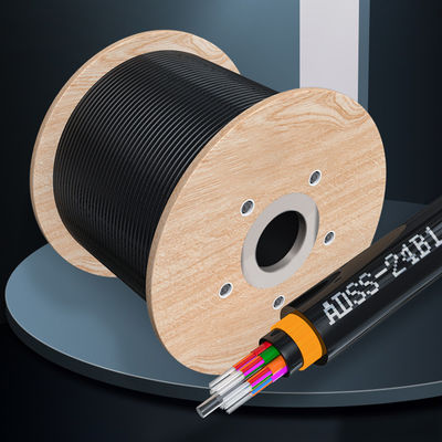 comprar G652D ADSS de doble chaqueta, todo dieléctrico, de soporte automático, negro ADSS de fibra óptica Fabricación en línea