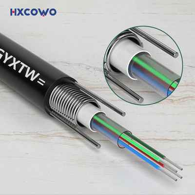 comprar 4 24 144 Core Fiber Armoured Cable G652D GYXTW Steel Wire Armoured Fibre Optic Cable fabricación en línea