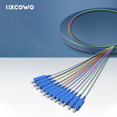 comprar HXCOWO 12 Core Bundle SC Pigtail G657A1 A2 1 metro longitud personalizada con fibra óptica Fabricación en línea