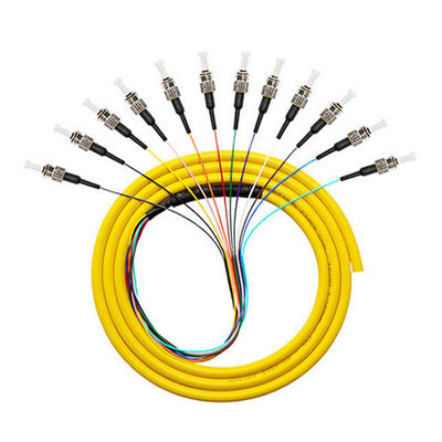 comprar 12 longitud de onda unimodal 1310nm de la coleta de la fibra óptica del ST FTTH de los corazones 12F 9/125 0.9m m Fabricación en línea