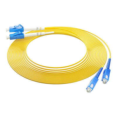 comprar Red LAN cableada HXCOWO OM3 2core SC/UPC a LC/UPC milímetro 50/125 dúplex 3,0 mm 2,0 mm parche de cable de fibra óptica Fabricación en línea