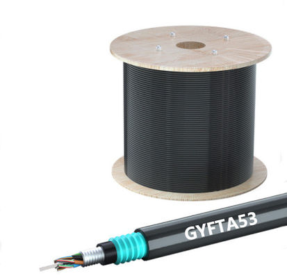 comprar Cables blindados de fibra óptica para exteriores GYFTA53 1 2 4 Núcleo para comunicación de larga duración Fabricación en línea