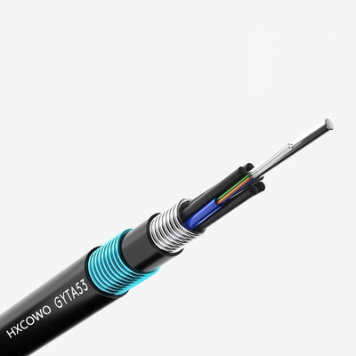 comprar HXCOWO GYTA53 48 Core G652D PE Underground Armored Fiber Optic Cable with LSOH Jacket fabricación en línea