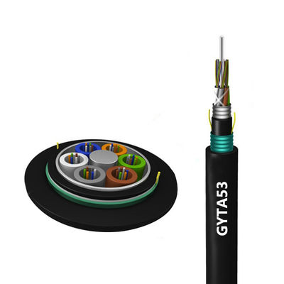 comprar HXCOWO 24 48 Core G652D GYTA53 Outdoor Armored Fiber Optic Cable SM Steel Tape fabricación en línea