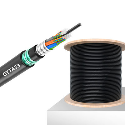 comprar Fibra clasificada al aire libre del negro acorazado al aire libre a prueba de humedad del cable de fribra óptica Fabricación en línea