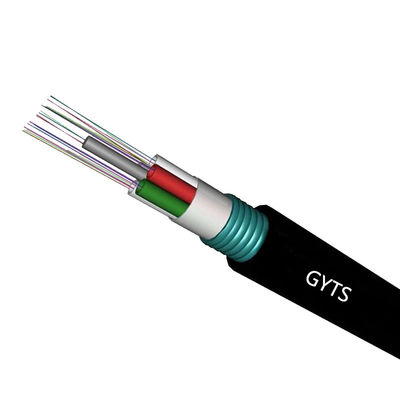 comprar HXCOWO Cable de fibra óptica blindado de acero conducto aéreo 6 12 24 48 96 144 GYTS de núcleo Fabricación en línea