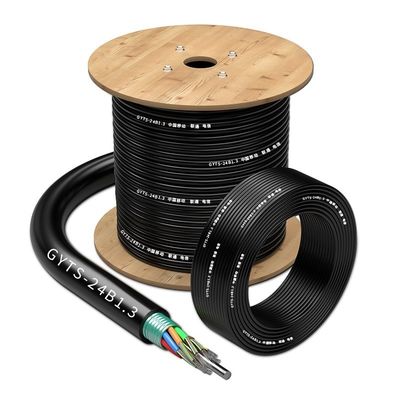 comprar Black G72B1.3 G652D 36B1.3 PE Outdoor Armored Fiber Optic Cable For Overhead Pipeline fabricación en línea