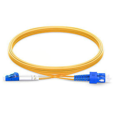 comprar 3m LC UPC To SC UPC Duplex 2.0mm Yellow Fiber Optic Patch Cord Single Mode For FTTX fabricación en línea
