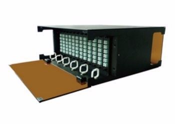 comprar MTP MPO Chassis 4U Fiber Patch Panel MPO Fiber Cassette Black fabricación en línea