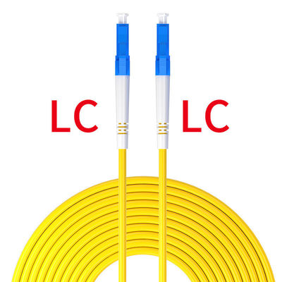 Cordón de parche de fibra óptica LC UPC/LC UPC 2.0 mm PVC OFNR 9/125 Parche de cable de fibra óptica de modo único
